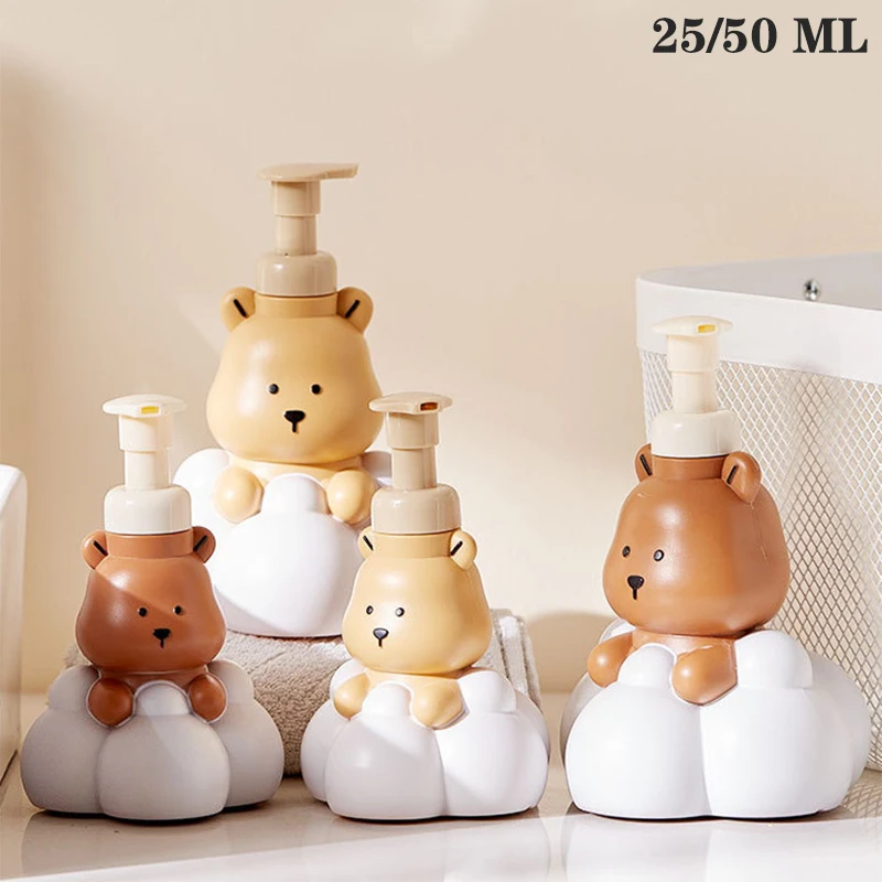 Cartoon Cloud Bear Foaming Soap Dispenser, Banheiro Hand Sanitizer, Shampoo Gel De Banho, Garrafa De Bomba Recarregável, Espuma Fazendo Recipiente