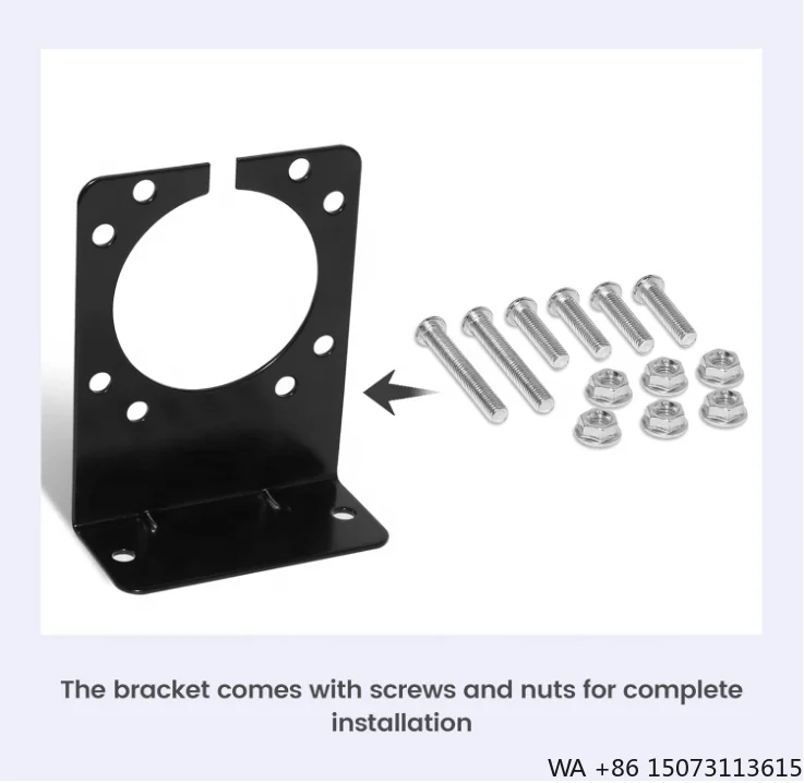 7-Way RV Blade Mounting Bracket with Screws and Nuts for Trailer Wiring Harness