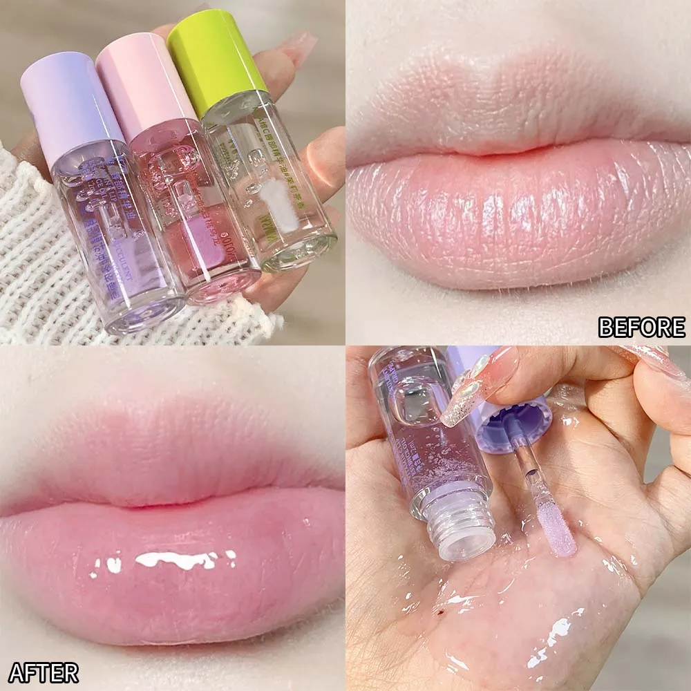 Feuchtigkeit spendendes Gelee Lip gloss Wasser glänzend sexy lang anhaltende pralle Lippen öl reduzieren Lippen linien nicht klebrige Lippen balsam Pflege Make-up