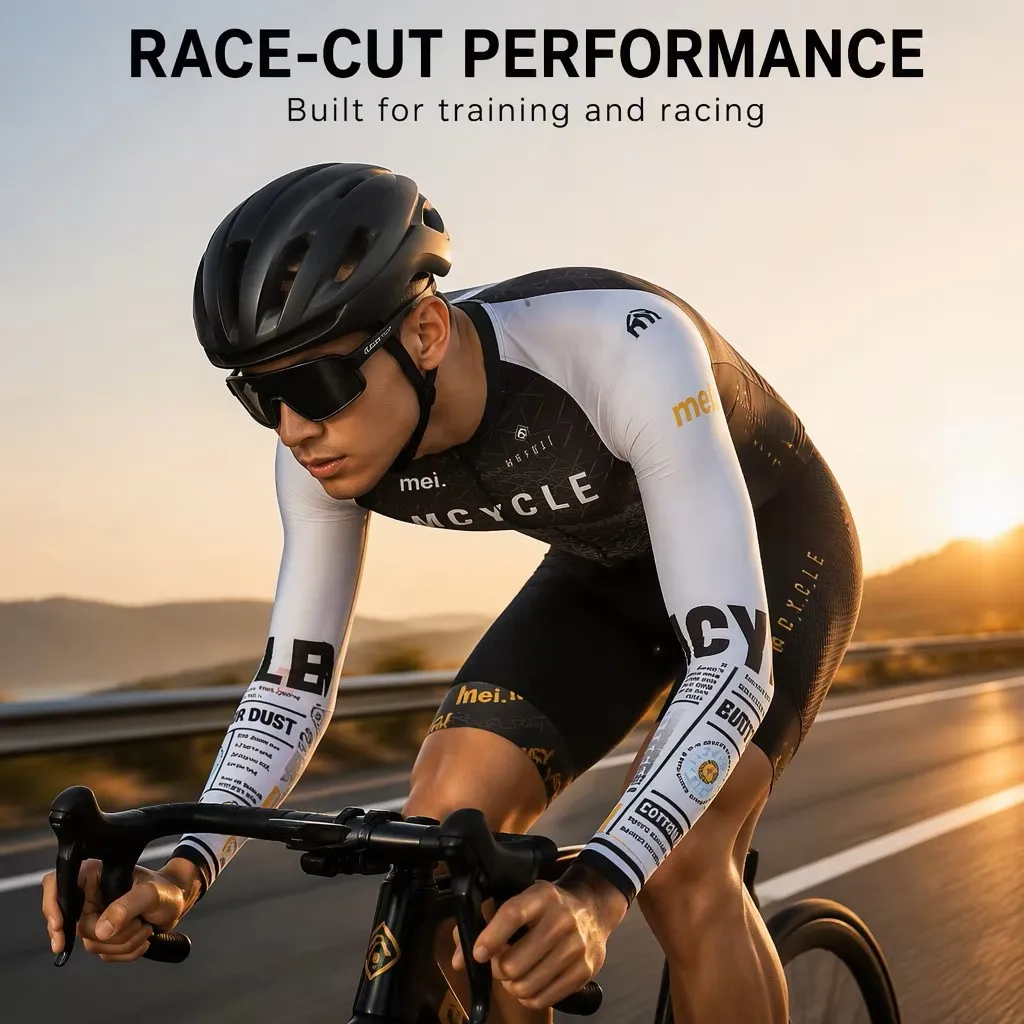 Mcycle New Style Pro Team Cycling Tri Suit Dynamic Bike Set Bicycle Speed Skin suit Jumpsuit Racing Men's Cycling Triathlon Suit