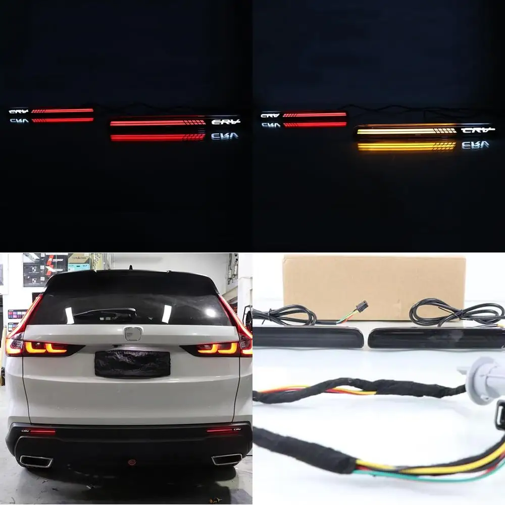 

Последовательные указатели поворота и стоп-сигналы для Honda CR-V 2023-2024 годов со светодиодным отражателем заднего бампера и аксессуарами для противотуманных фар