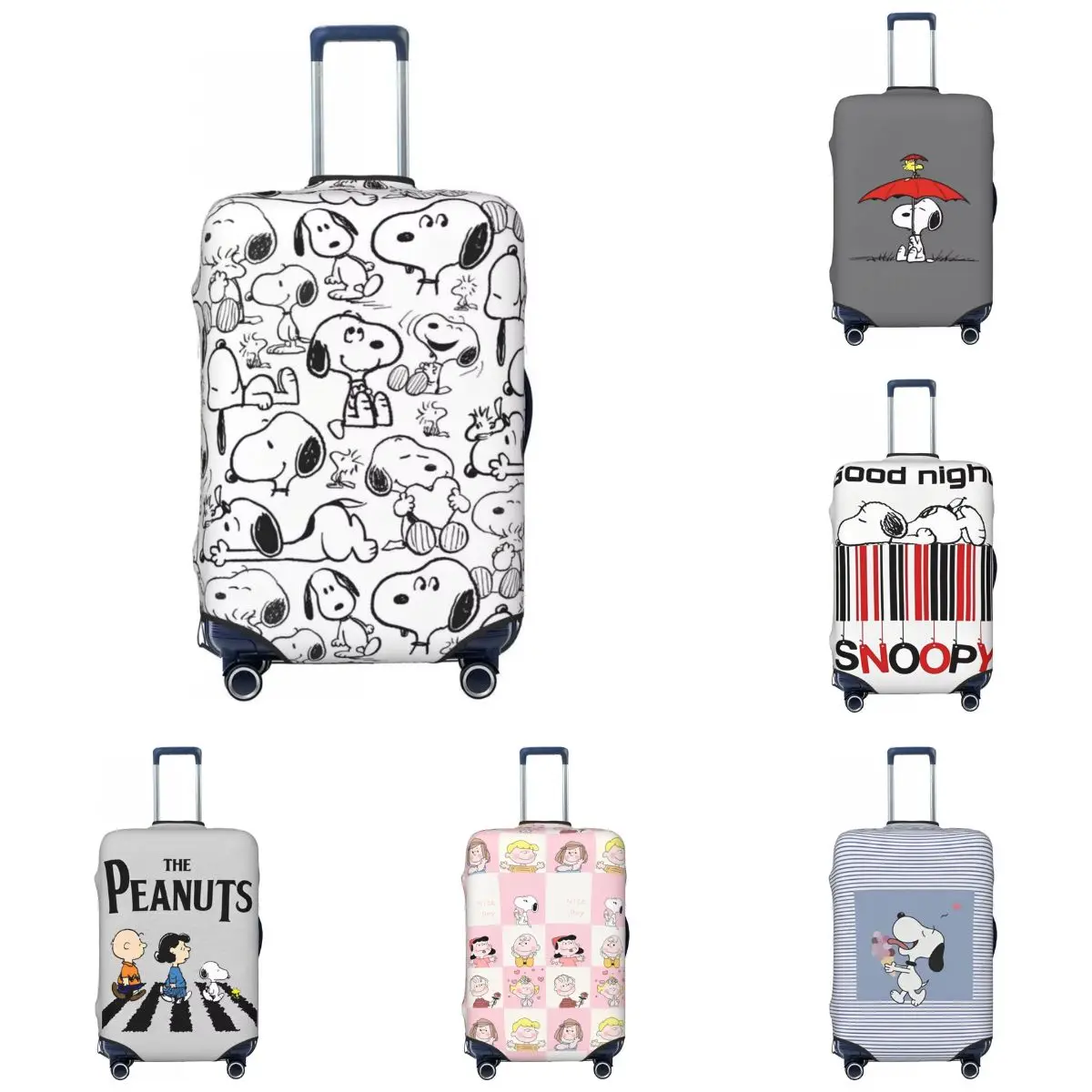 MINISO SNOOPY Cartoon Anime Suitcase Cover Strectch Business Protection Luggage Case Vacation