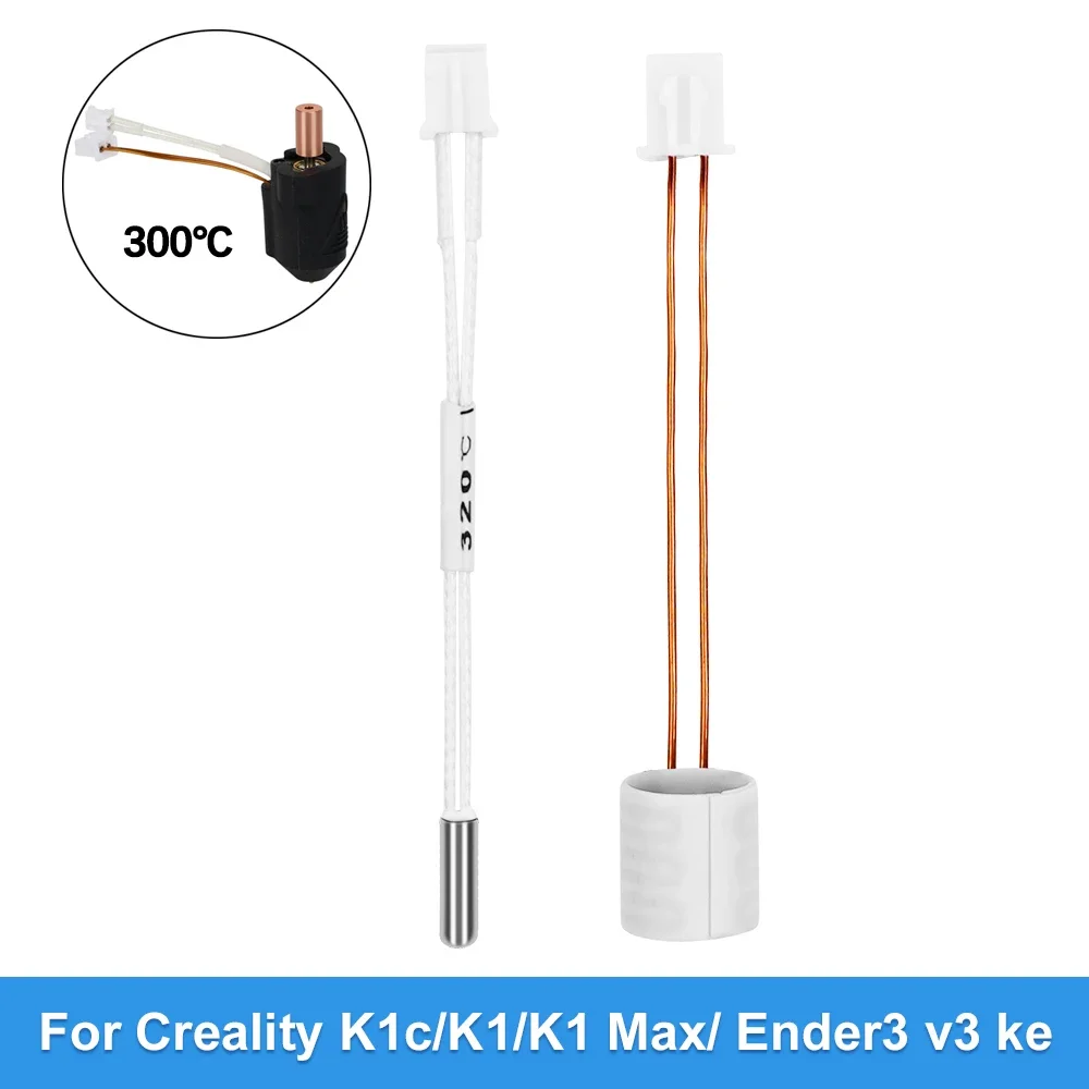 

Для Creality K1/K1C/K1 Max/Ender 3 V3 KE Hotend керамическая нагревательная трубка 24V60W 300 °C термодатчик высокая теплопроводность