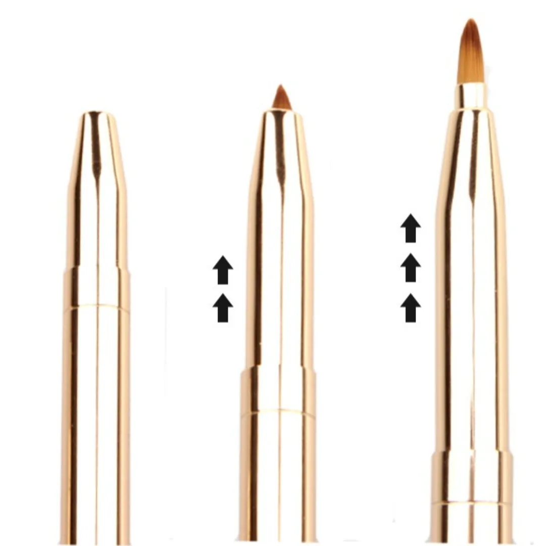 قابل للسحب ماكياج الشفاه فرشاة المحمولة مزدوجة الرأس فرشاة أحمر الشفاه الاستخدام المزدوج فرشاة ملمع الشفاه قضيب عينيه فرشاة الجمال أداة #4