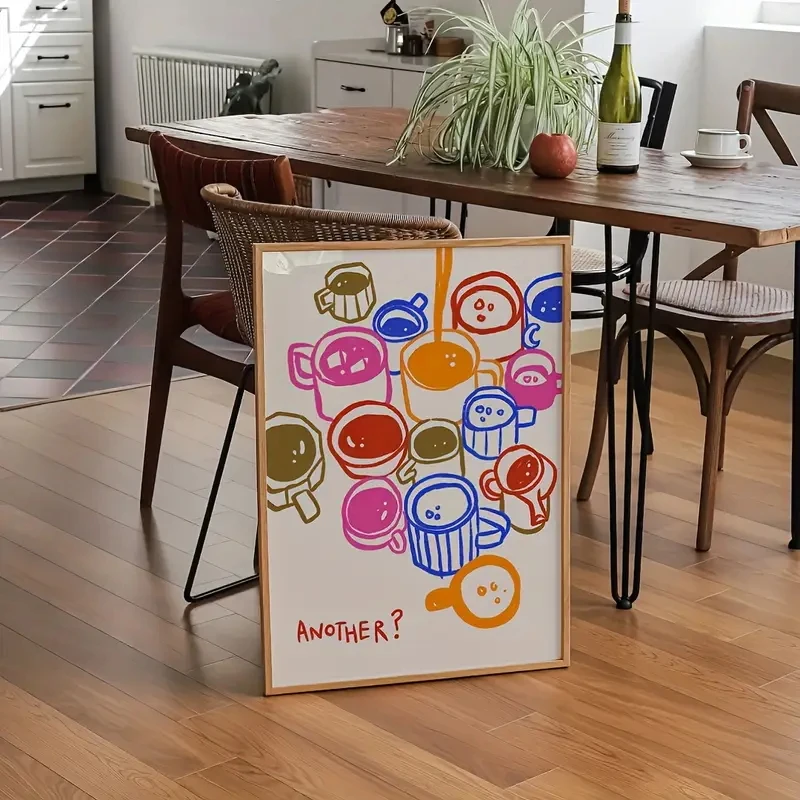 1 Buah Poster Kopi Seni Dinding Apartemen Estetika untuk Dekorasi Ruang Makan Dapur Rumah Kamar Tidur Dekorasi Dinding Hadiah Karya Seni Kanvas