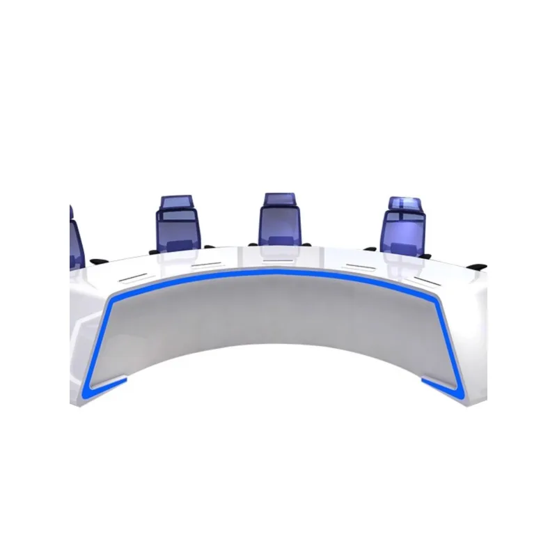 Painted curved command center  custom dispatchingtechnology command monitoring console conference table