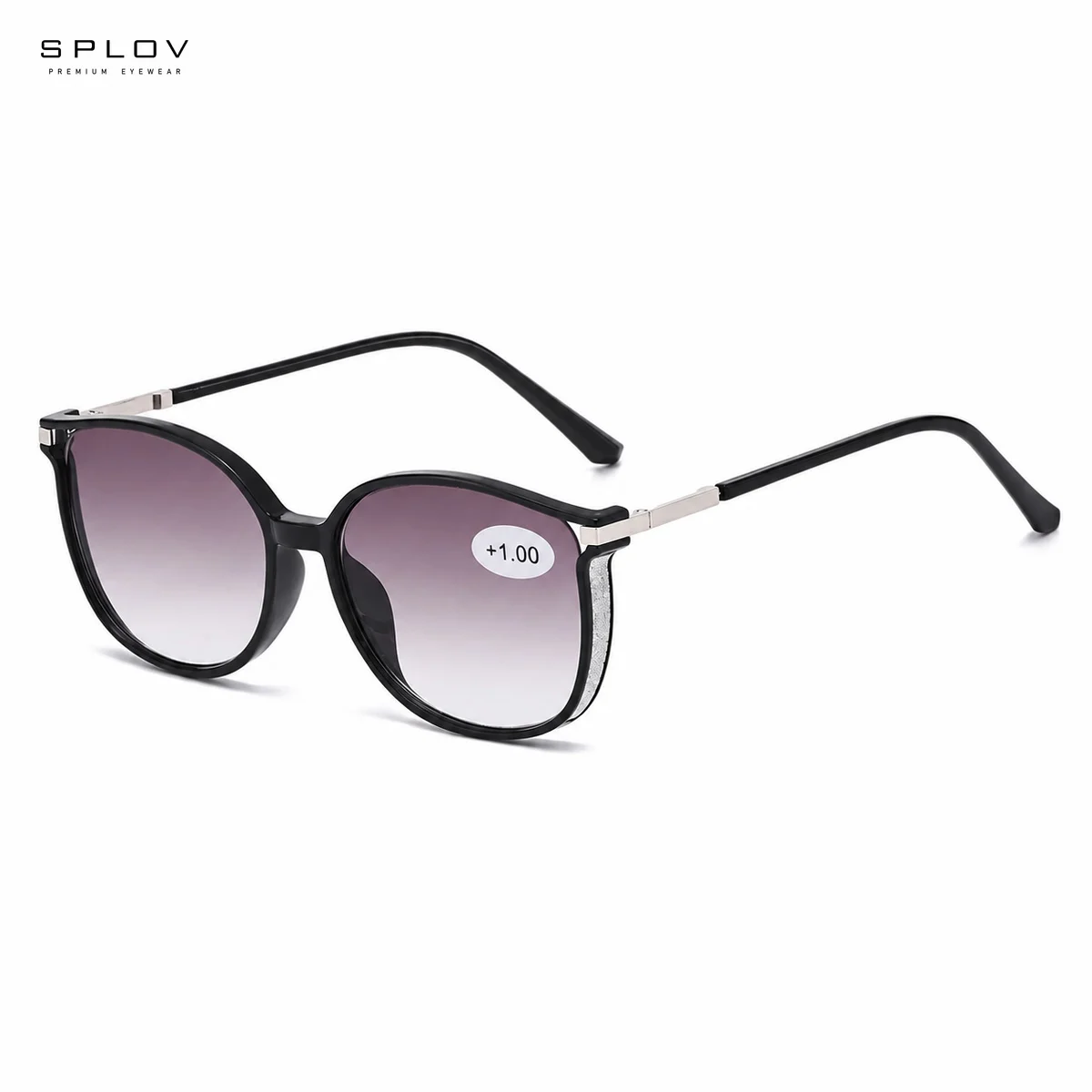 SPLIT Reading Glasses for Women Oversized Round Frame Gradient Tinted Lenses Retro Fashion Readers +1.00 To +4.00