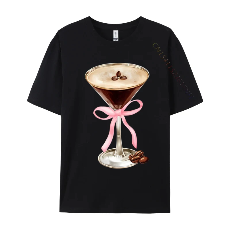 Espresso Martini Pink Bow Cotton Men Tshirts Party Luxury Designer T-Shirts 2024 New Geek Luxury Designer T-Shirts Wholesale