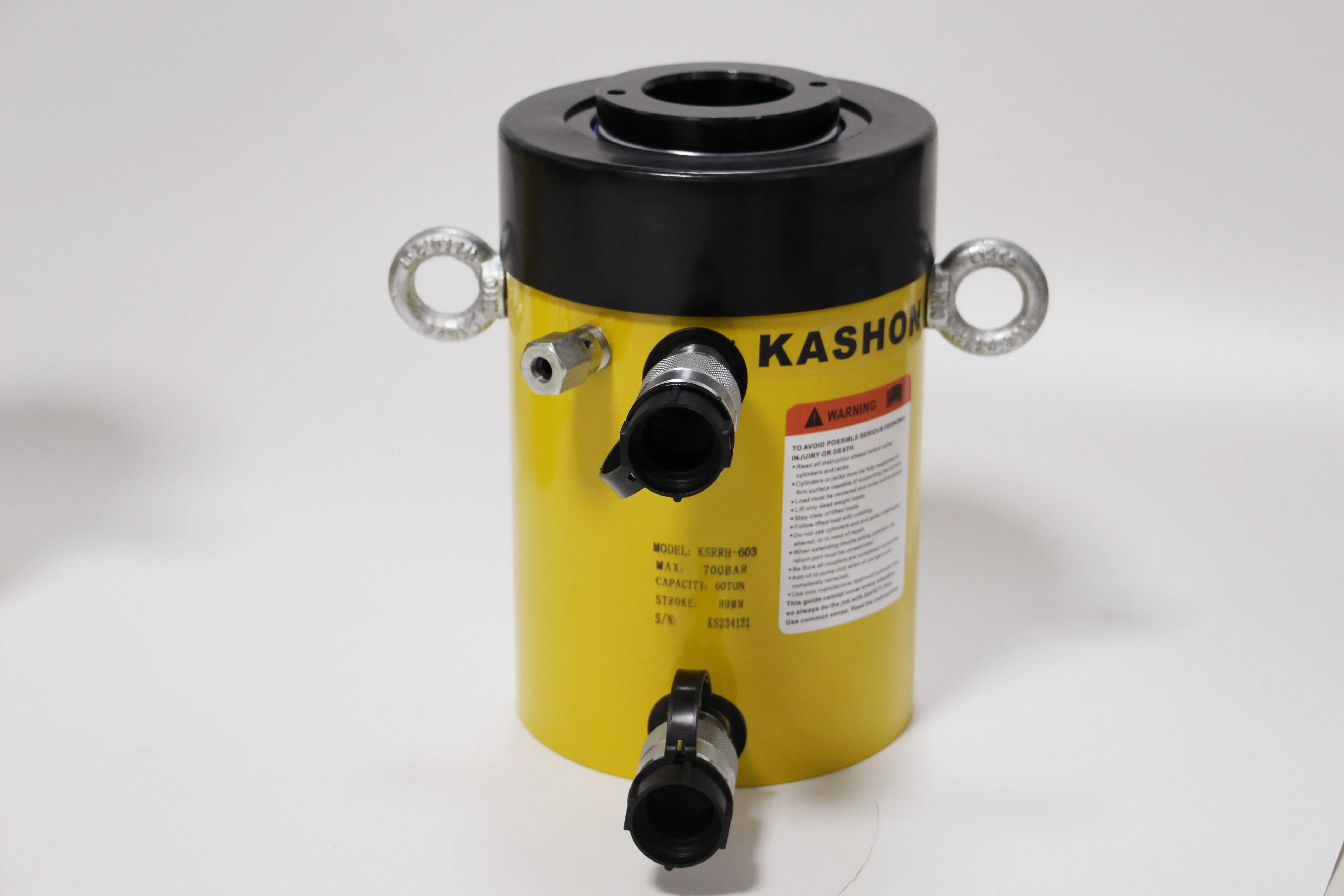 Enerpac نفس المزدوج المفعول 60 طن مقبس أسطوانة الرم الهيدروليكي المجوف مع خيط الياقة