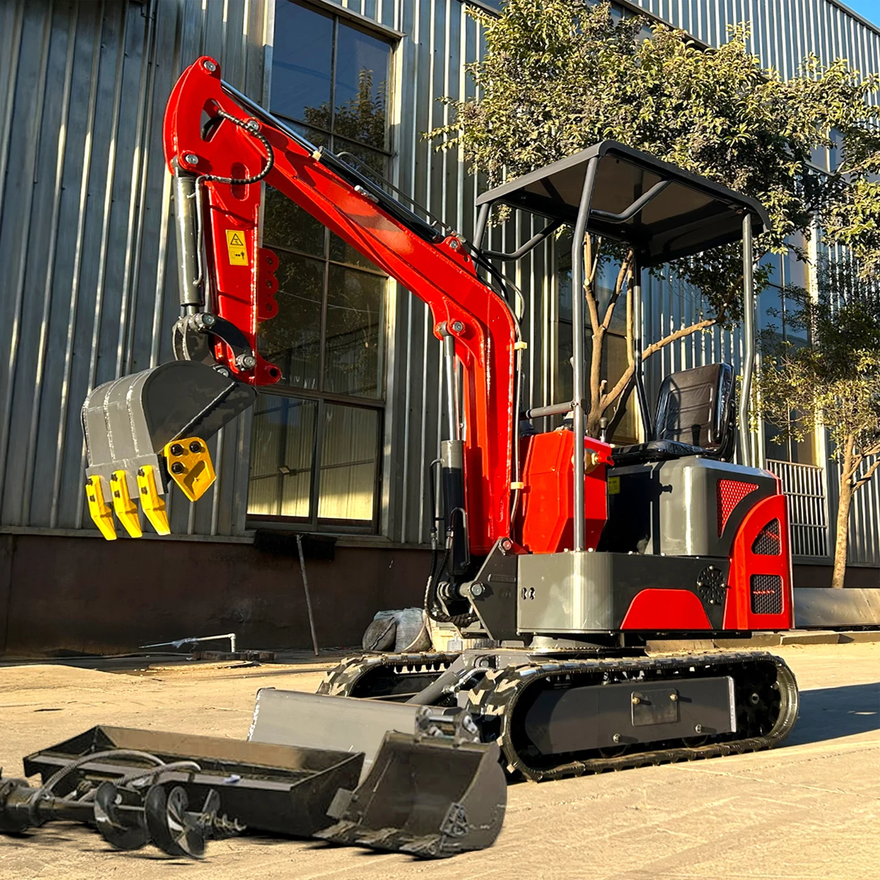 High Quality 1.2 Ton Crawler Excavator Parts Ripper Teeth Bucket Titling Bucket Bagger Hydraulic Auger Digger Attachments