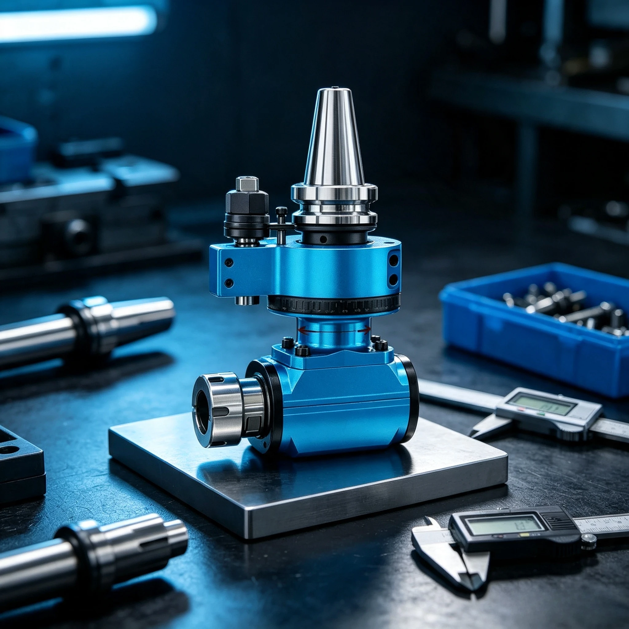 BT40/BT50 90° Right Angle Milling Head – High Speed Side Mill Head with ER16/ER25/ER32 Collet for CNC Machining Centers