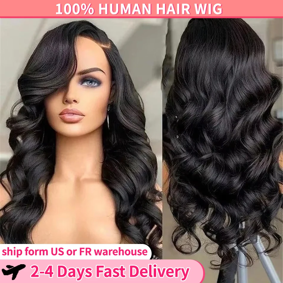 Body Wave 13x4 13x6 HD Transparent Lace Frontal Wigs 100% Human Hair Brazilian Remy 4x4 Lace Closure Wig For Women 180 Density