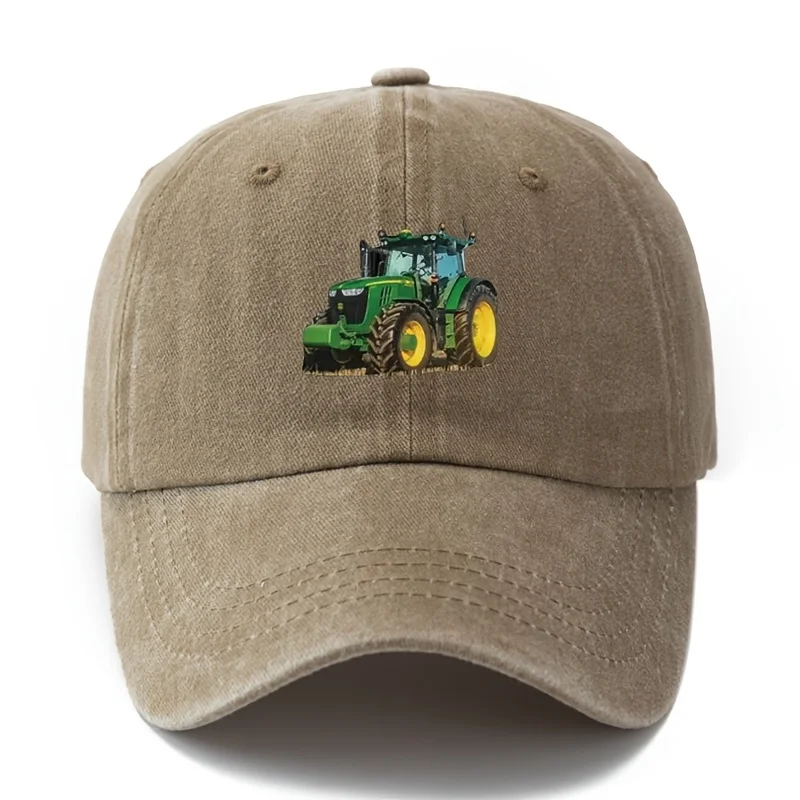 Bedruckte Traktor-Baseballmütze für Herren, Outdoor, Camping, Urlaub, lässig, gebogene Krempe, Retro-Entenschnabelmütze, Papa, LKW-Fahrer, Hut
