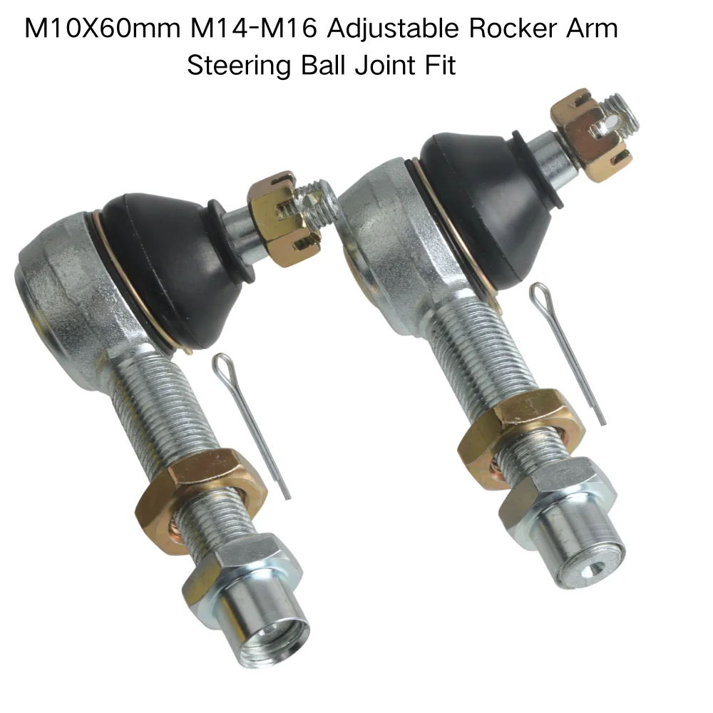 M10×60mm Steering Rocker Arm Ball Stud M14-M16 Adjustable Fit Chinese Electric ATV Go Kart UTV Buggy Quad Parts