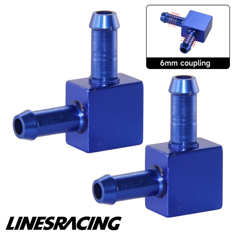 2pcs 90 Degree 2 Way Tubing Tee Vacuum Connector Water Air Pipe Fitting Joiner 4mm Black/Blue/Silver