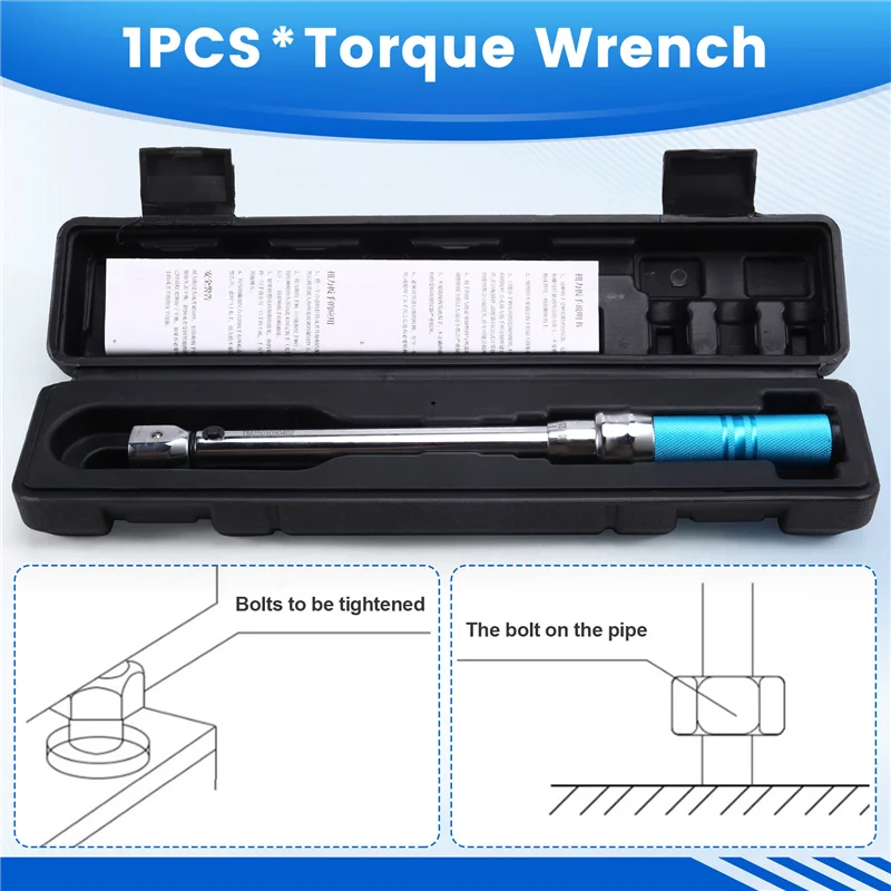 

Torque Wrench Interchangeable 5-60Nm 9X12mm Square Drive Accuracy 3% Car Repair Maintanence Spanner-AT30