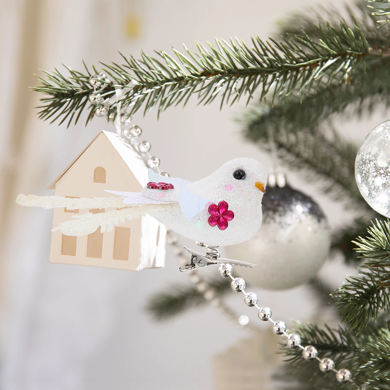 

6Pcs Simulation Birds Ornaments Christmas Tree Decoration for Home Party Wedding Decor Xmas Tree Decor Artificial Birds Mini