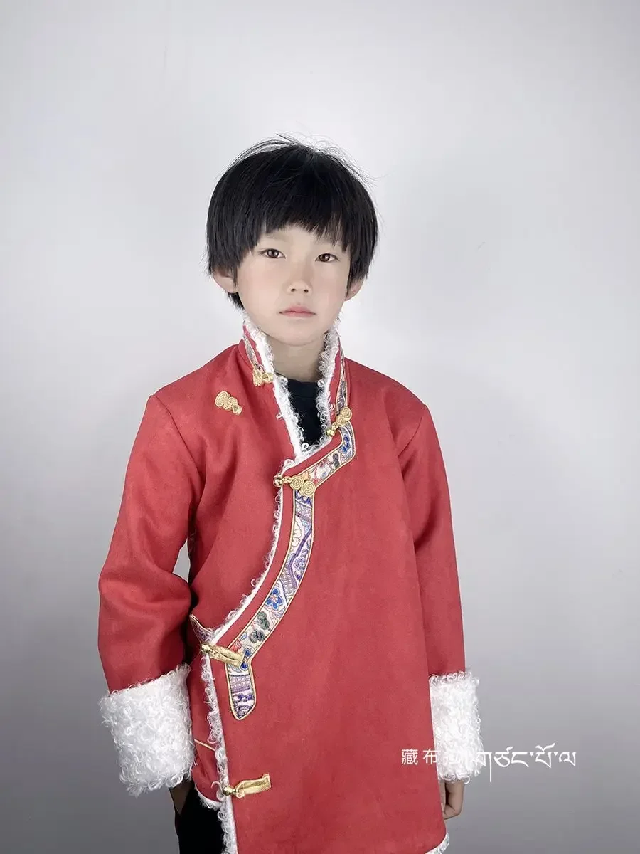 Takie samo zimowe bawełniane, grube i ciepłe ubrania tybetańskie dla dzieci, zarówno dla mężczyzn, jak i kobiet.