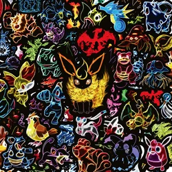10/30/50/100 sztuk Anime Pokemon Neon Light naklejki Cartoon Pikachu Eevee naklejki telefon deskorolka Notebook fajna naklejka Graffiti
