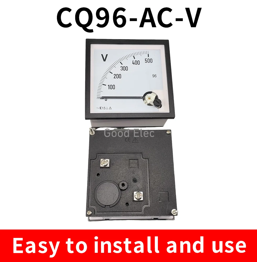 CQ-96 Pointer type AC voltmeter 50V 100V 150V 250V 300V 450V 500V 750V 1000V Range Analog Voltmeter Gauge Panel 96x96mm