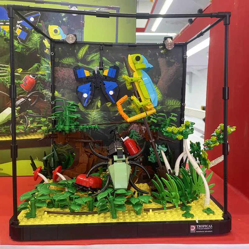 

Ideas Series Tropical Rainforest Insect Building Blocks Creative Expert Lizards And Butterflies Model Bricks Toys For Kid MOC