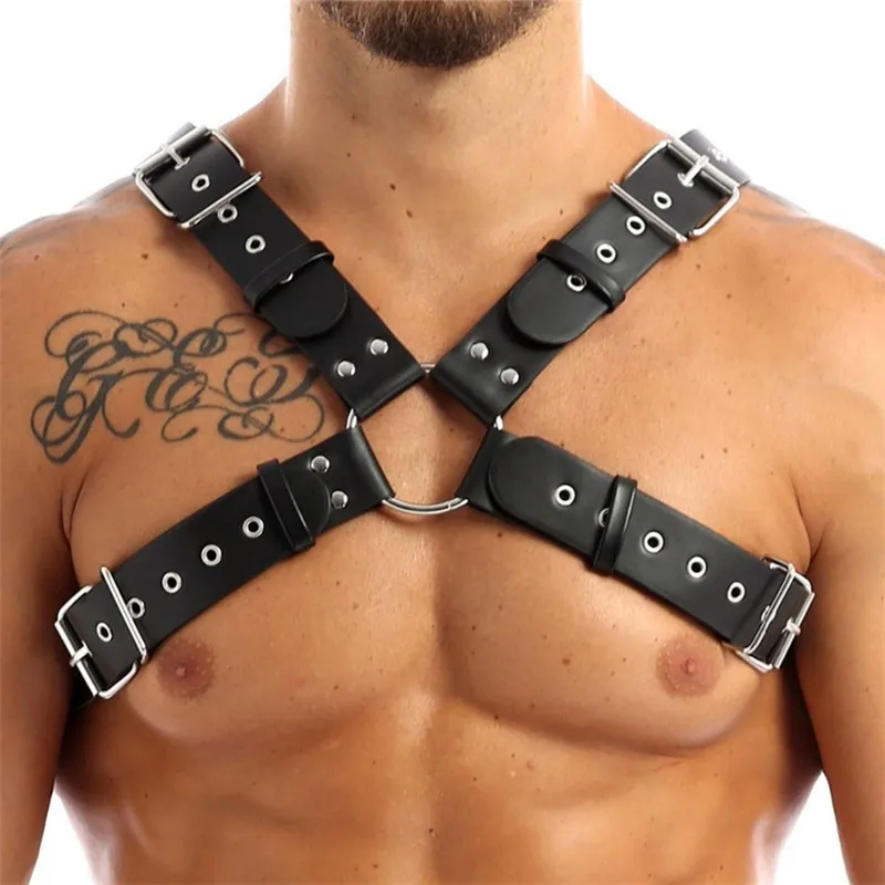 

Gay Rave Harness Man Leather Bdsm Bondage Strap Belt Chest Restraint Kit Sex Lingerie Suspenders Cosplay Accessorie Sex Toys