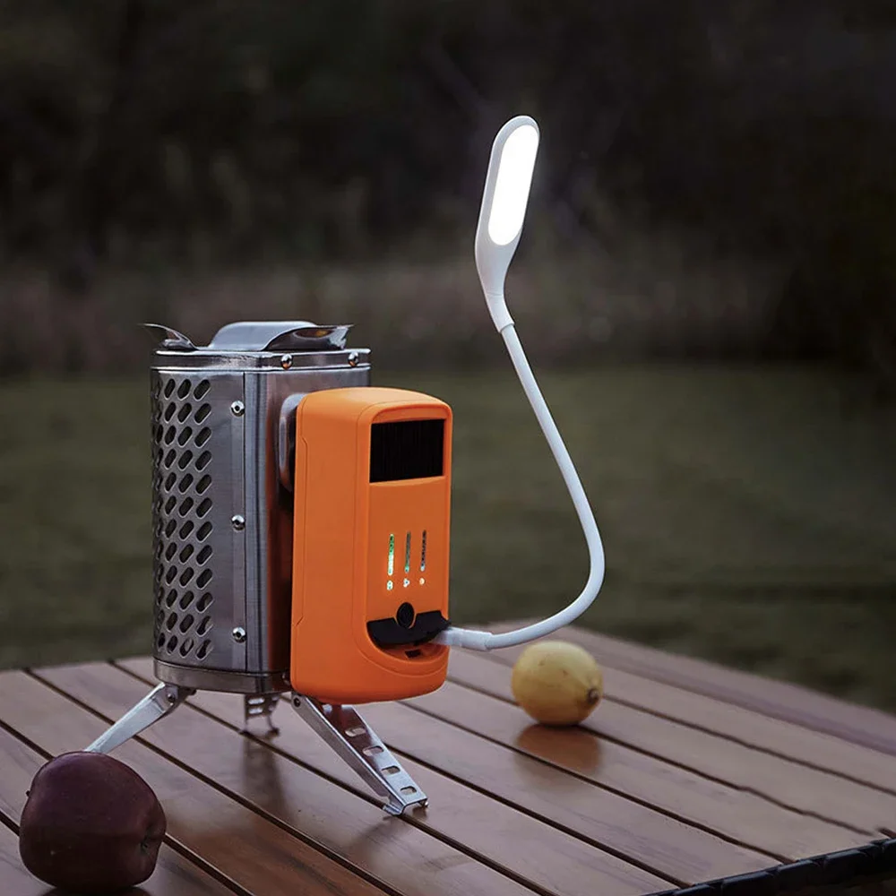 Wildrex Thermal power wood stove, outdoor camping, small barbecue grill, rechargeable, foldable, portable cookware set