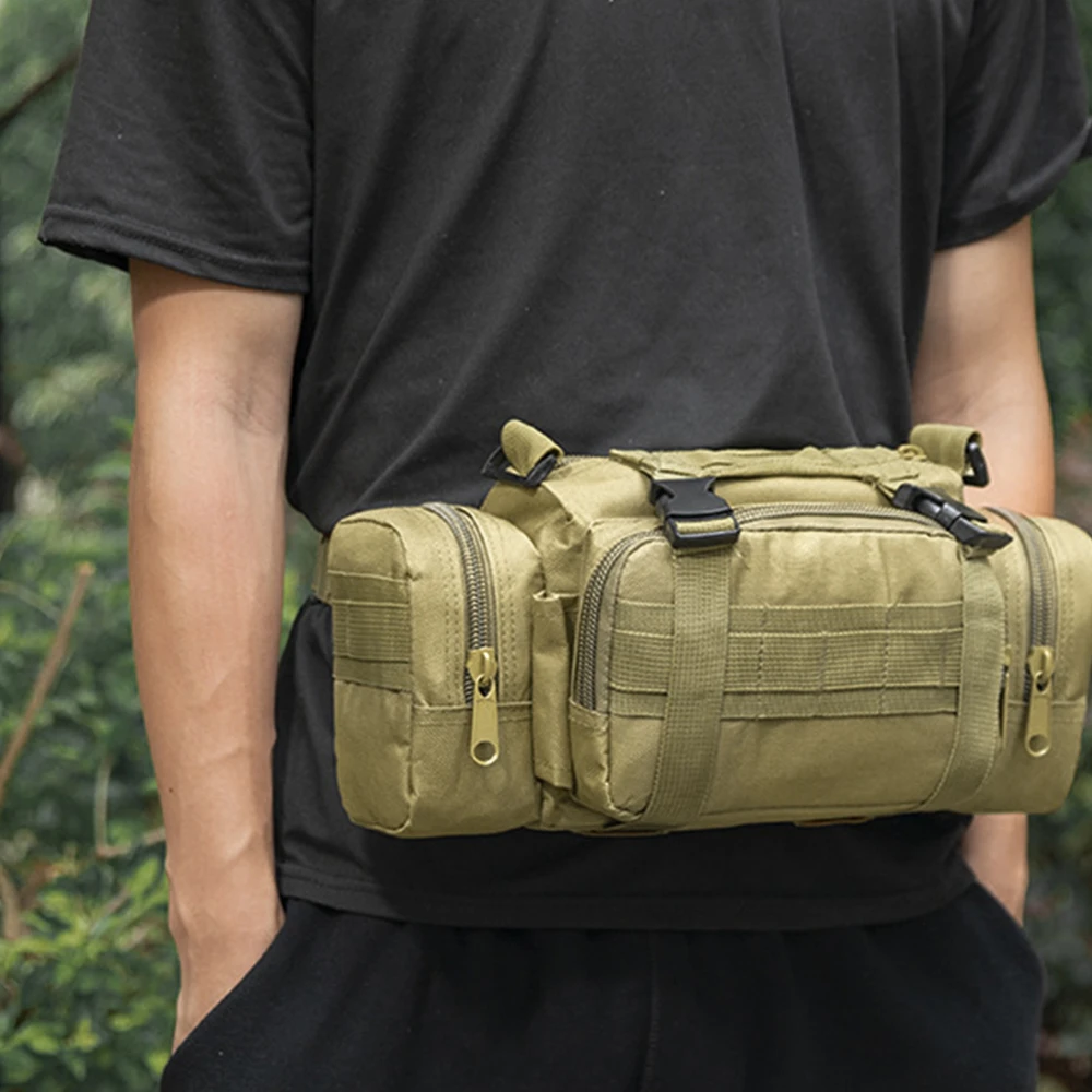 Men Messenger Shoulder Bag Handbag Water Bottle/Kettle Bags Travel Durable Nylon Military Assault Molle Male Waist Fanny Pack