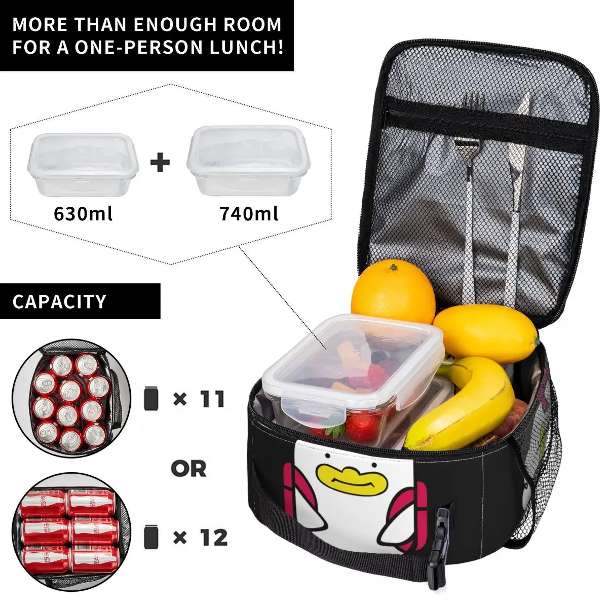 Многоразовая многофункциональная модная сумка Let's Go To A Picnic Jinu Card Kpop Demon Hunters Изолированная сумка для обеда большой емкости Re