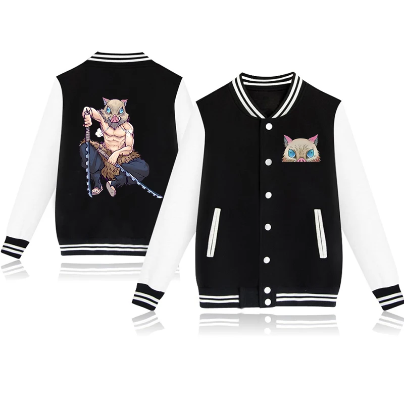 New Anime Hashibira Inosuke Printing Jacket Women Men Fashion Casual Baseball Jacket Autumn And Winter Harajuku Baseball Jacket