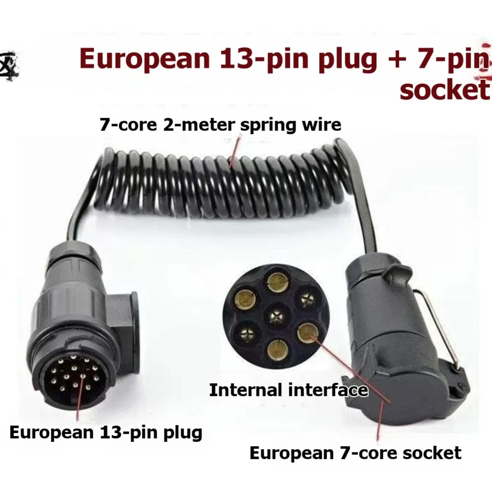 ABTC-7 Pin European Standard Trailer Socket 12V 7 Way Trailer Light Brake Signal Connector Socket