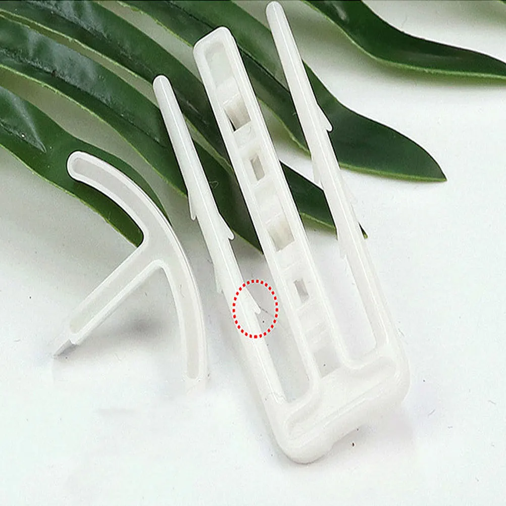 

100pcs Nano Curtain Hooks Plastic Drapery Pins for Pinch Pleat Curtains Detachable Easy Install White Heavy Duty Bath Shower