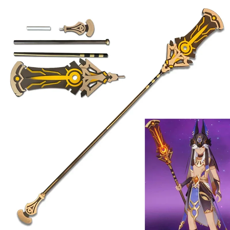 

Game Genshin Impact Cyno Cosplay Weapon Prop Staff of the Scarlet Sands Anime Halloween Party Carnival Role Play Accessories