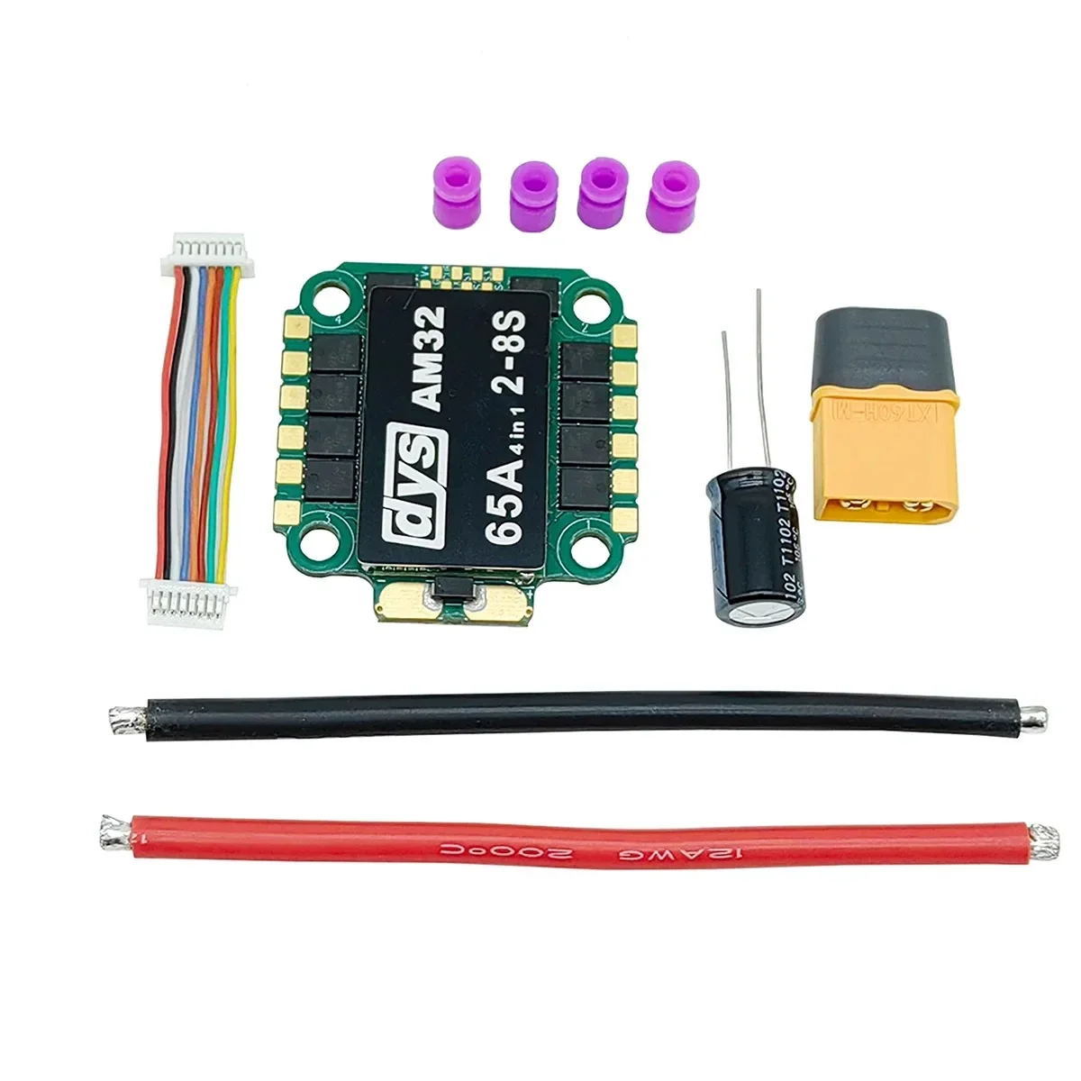 

DYS 4 в 1 бесщеточный ESC 65A 2-8S AM32 30x30 для FPV Racing Drone Freestyle Drone F4 F7 Контроллер полета Квадрокоптер