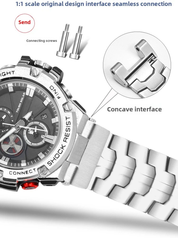 For Casio G-SHOCK GST Series GST-210/W120L/S130L/S310 GST-B100 W300/400G Men WatchBand Titanium alloy steel Modified watch strap view 5