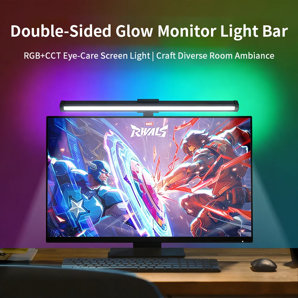 LED RGB Gaming Ambientebeleuchtung Flexible Silikon-Hintergrundbeleuchtung Intelligente Schreibtischleuchte Augenschutz LED-Lampe für Monitor Büro Lesen