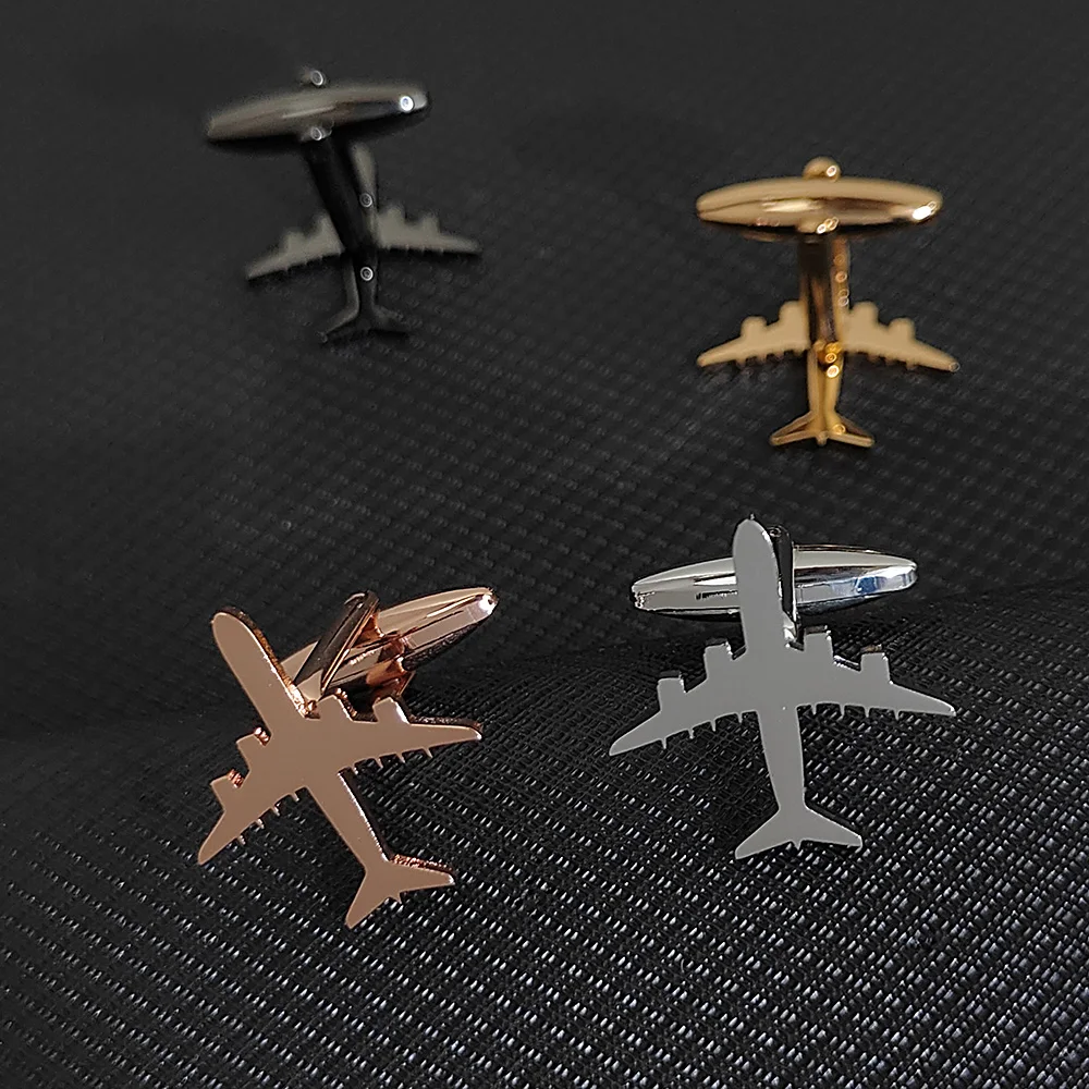 Stainless Steel Airplane Pattern Man Cufflinks Personalized Men French Shirt Cufflink Fashion Jewelry Fathers Day Gift Wholesale