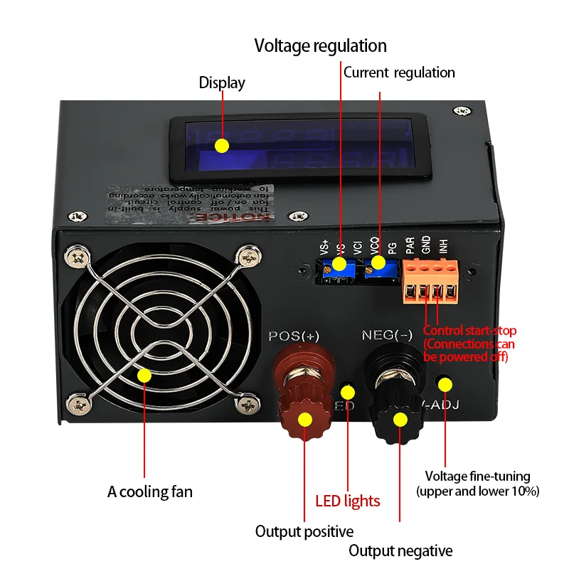 1000W Switching Power Supply 0-12V 15V 24V 36V 48V 60V 80V 110V 220V 300V AC/DC 110/220/380VAC Digital Display Adjustable SMPS