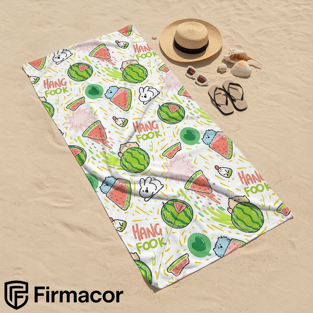 Cute Watermelon Animal Cartoon Anime Beach Towel Microfiber Quick Dry Super Absorbent Soft Bath Towel for Kids Adults Travel