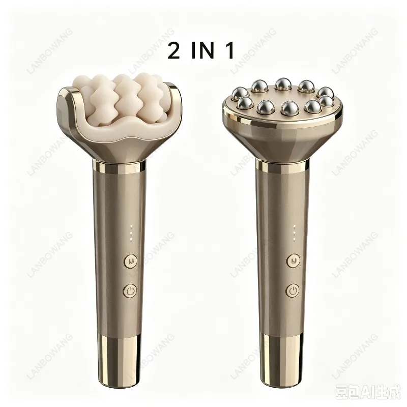 Suitable for 3D Roller Massage Stick, Wave Rotating Silicone Massager, Massager, Household Facial V-face Shaping Care
