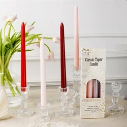 4PCS Colored Taper Candle Long Lot Wedding Candles Home Decorative Candles Unscented Dripless Smokeless Candles for Dinner