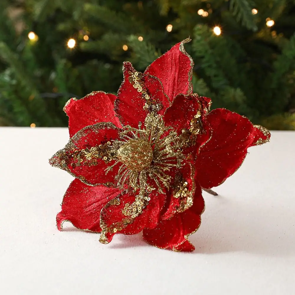 Multipurpose DIY Christmas Flower Pendants Multi-layer Cloth Simulated Xmas Flower Handmade Xmas Tree Oranments New Year