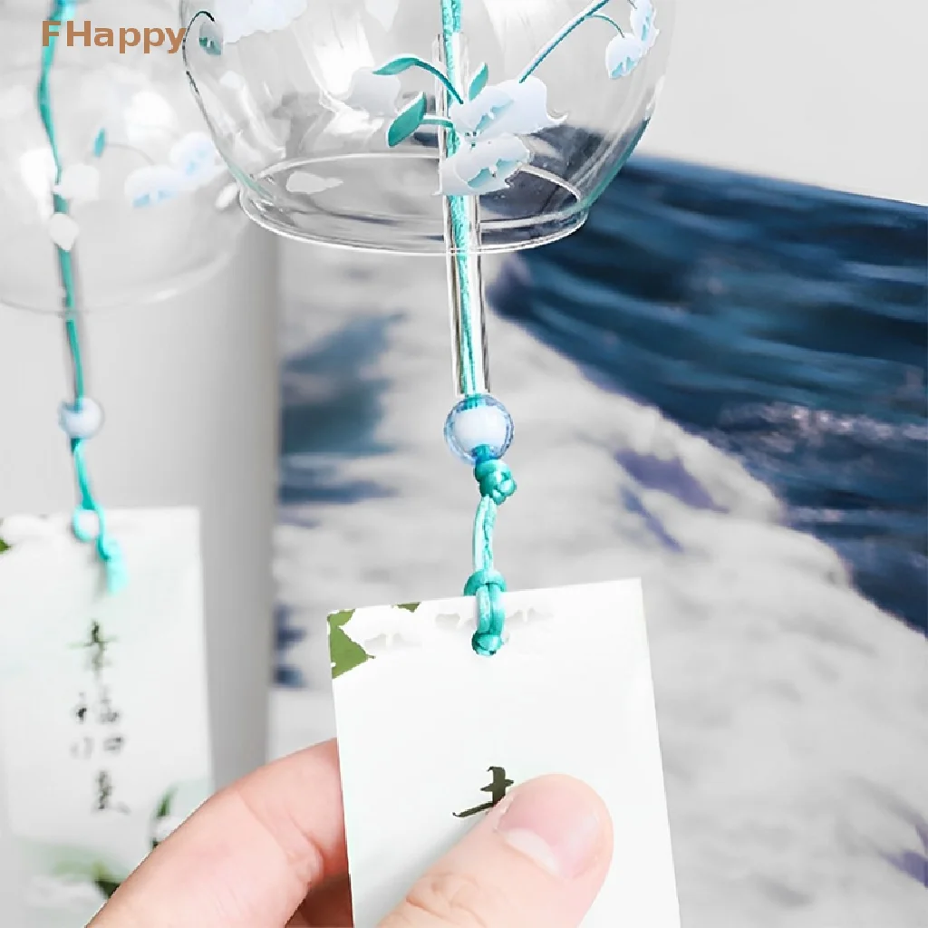 Japanese Wind Bell Japan Wind Chimes Handmade Glass Furin Home Decors Spa Kitchen Office Decor Sakura Cherry Blossom Pattern