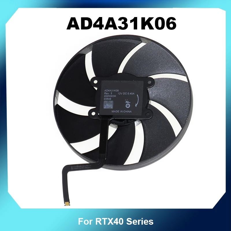 Ventilateur de carte vidéo de remplacement AD4A31K06 DC12V 4 broches pour GPU à ventilateur unique de la série RTX40 FE