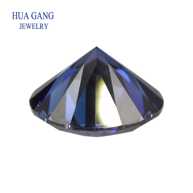 اللون الأزرق الملكي مويسانيتي مفكوك حجر الياقوت الأحجار الكريمة 0.5 ~ 3ct الخرز المستديرة VVS1 ممتاز قطع اختبار الماس الإيجابي