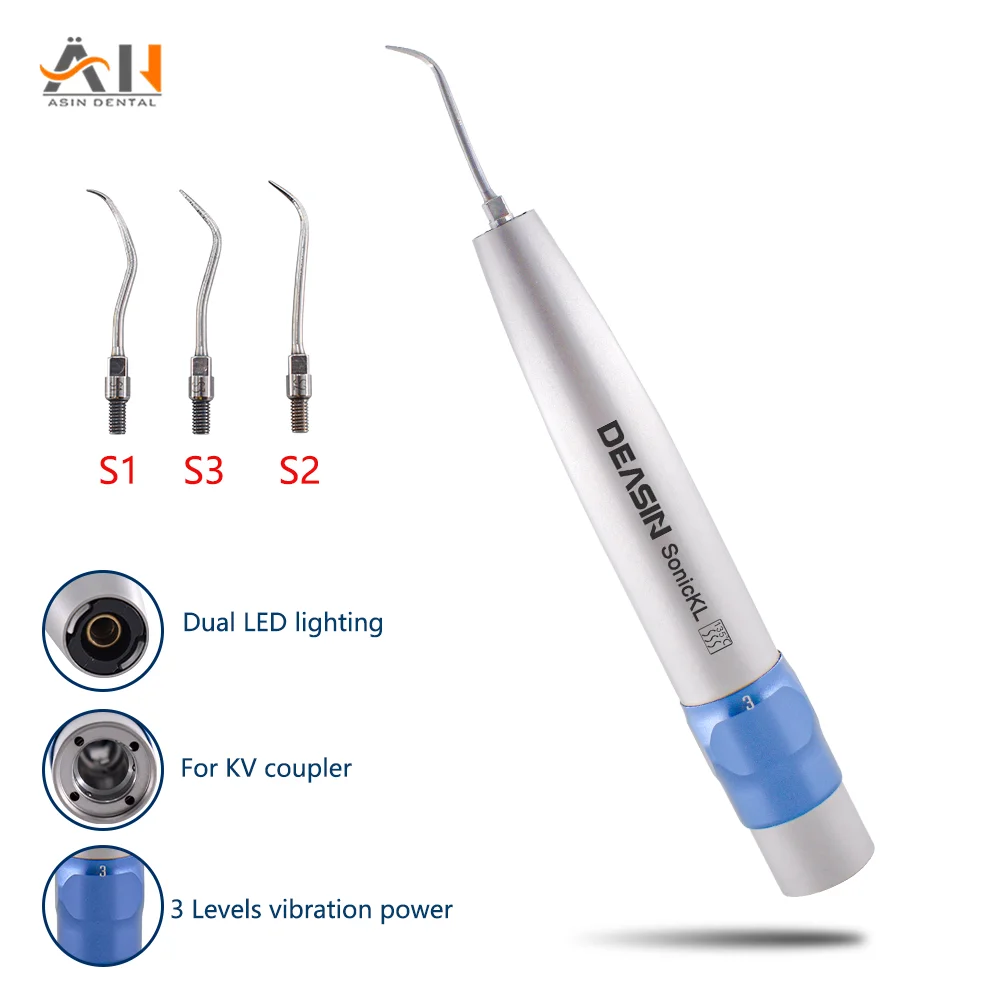 Sonic Dental Ultrasonic Air Scaler with 3 Tips Tooth Calculus Remover Cleaning tool for Kavo coupler Whiten Tooth Cleaner