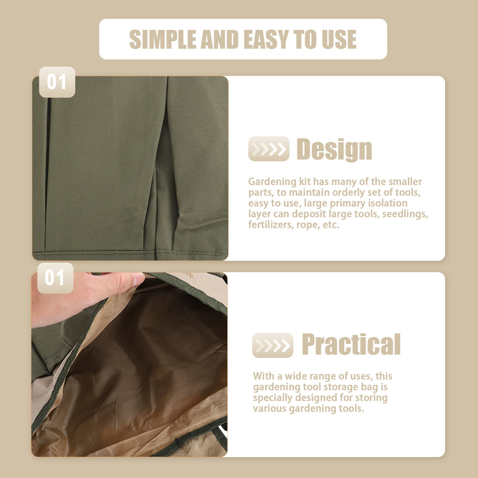 

Oxford Fabric Gardening Tool Bag Durable Storage Organizer Multiple Pockets Easy Carry Garden Tools Holder Garden Tool Bag