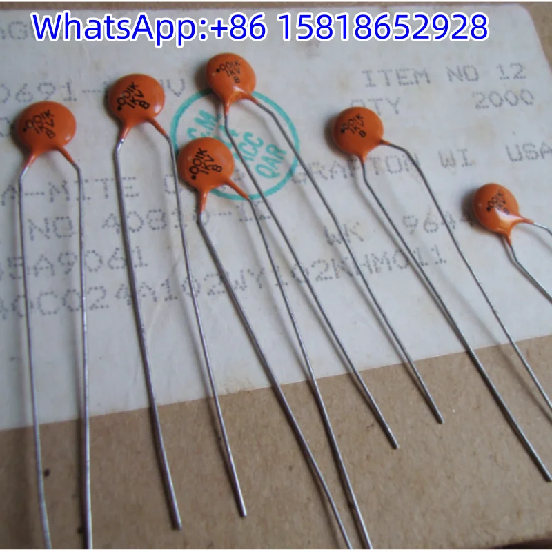 2pcs 1000V 0.001UF 1000PF Discontinued USA SPRAGUE Guitar High-Frequency Ceramic Capacitors