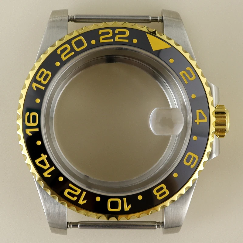 Diver 40mm Watch Cases Ceramic Bezel Sapphire For GMT SUB Yacht NH34 NH35 NH36 NH38 4R36 Miyota 8215 ETA 2824 Slide Buckle Strap