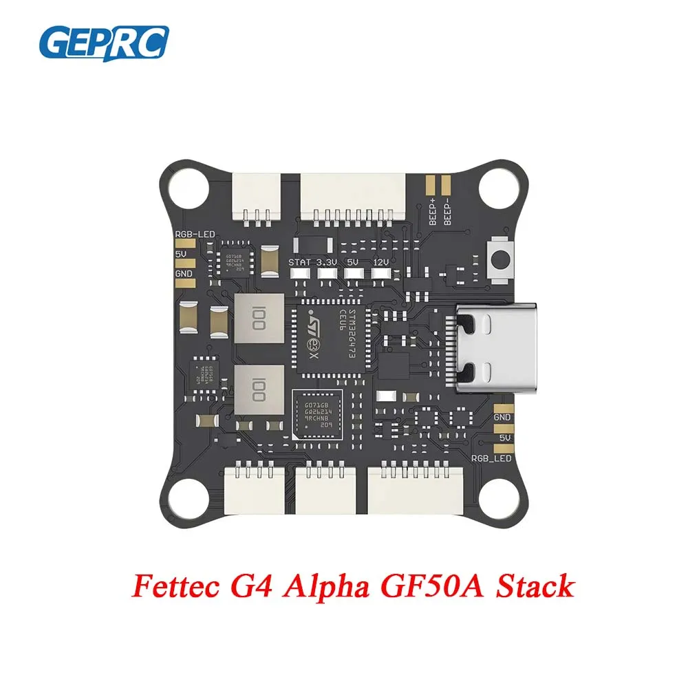 

GEPRC Fettec G4 Alpha GF50A FPV Stack G473 Контроллер полета FETTEC S2M Dshot2400 GF50A 4IN1 ESC для модели FPV Freestyle Drone